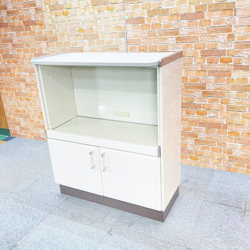 レンジボード 食器棚 キッチン収納 収納棚 シルバー 中古品 中古品】【良品】 タカラスタンダード ホーロー製 レンジボード 食器棚