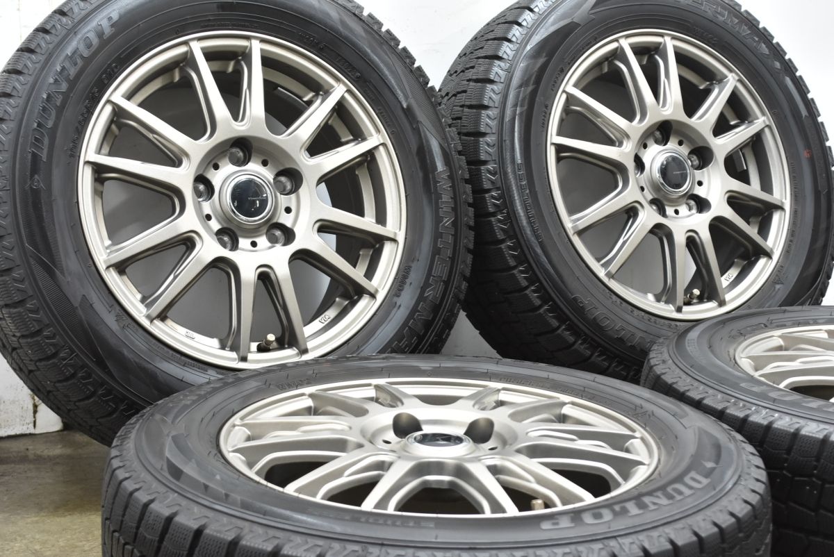バリ溝】Vエモーション 15in 6J +53 PCD114.3 ダンロップ ウインター 
