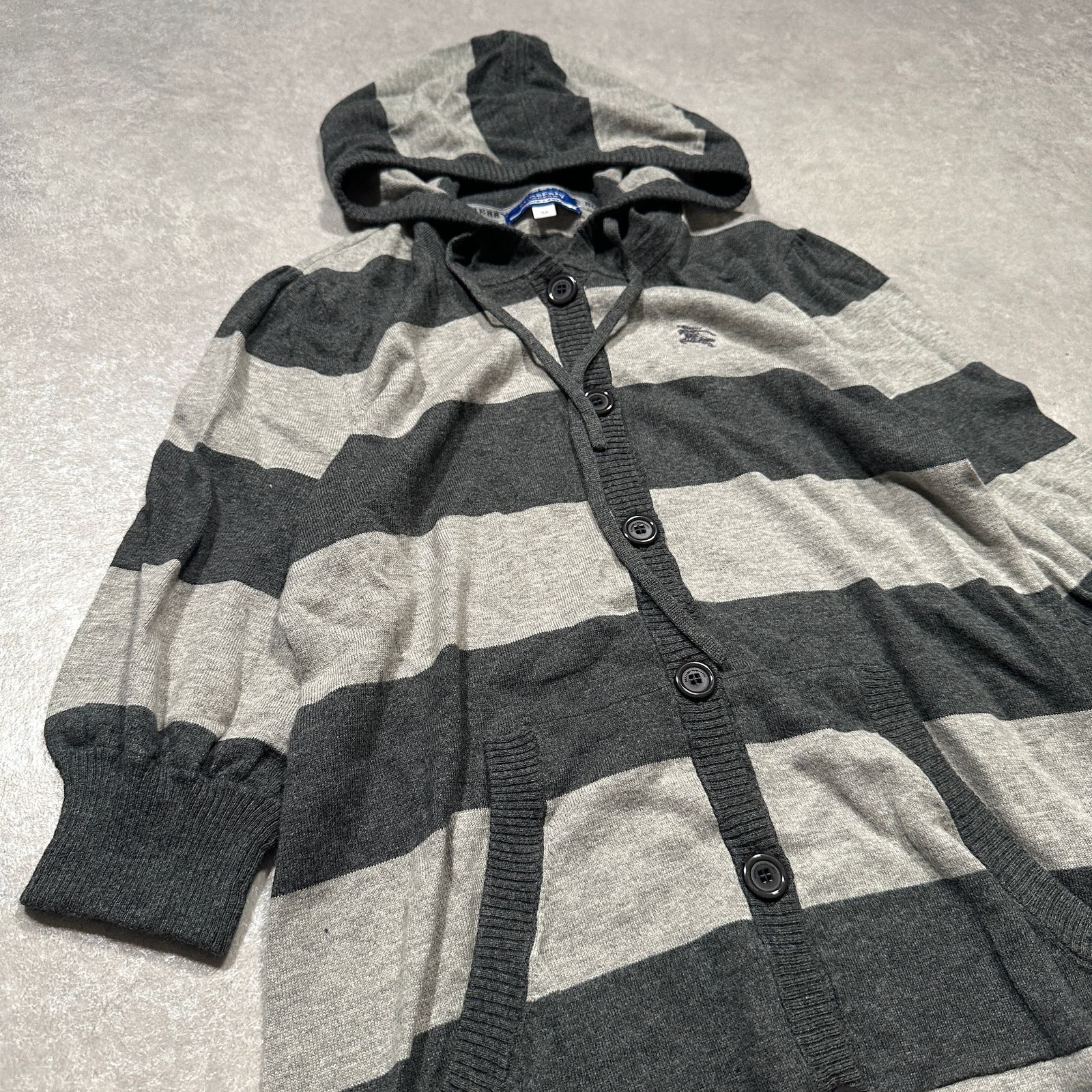 美品】BURBERRY BLUELABEL バーバリーブルーレーベルフード付き ニット 
