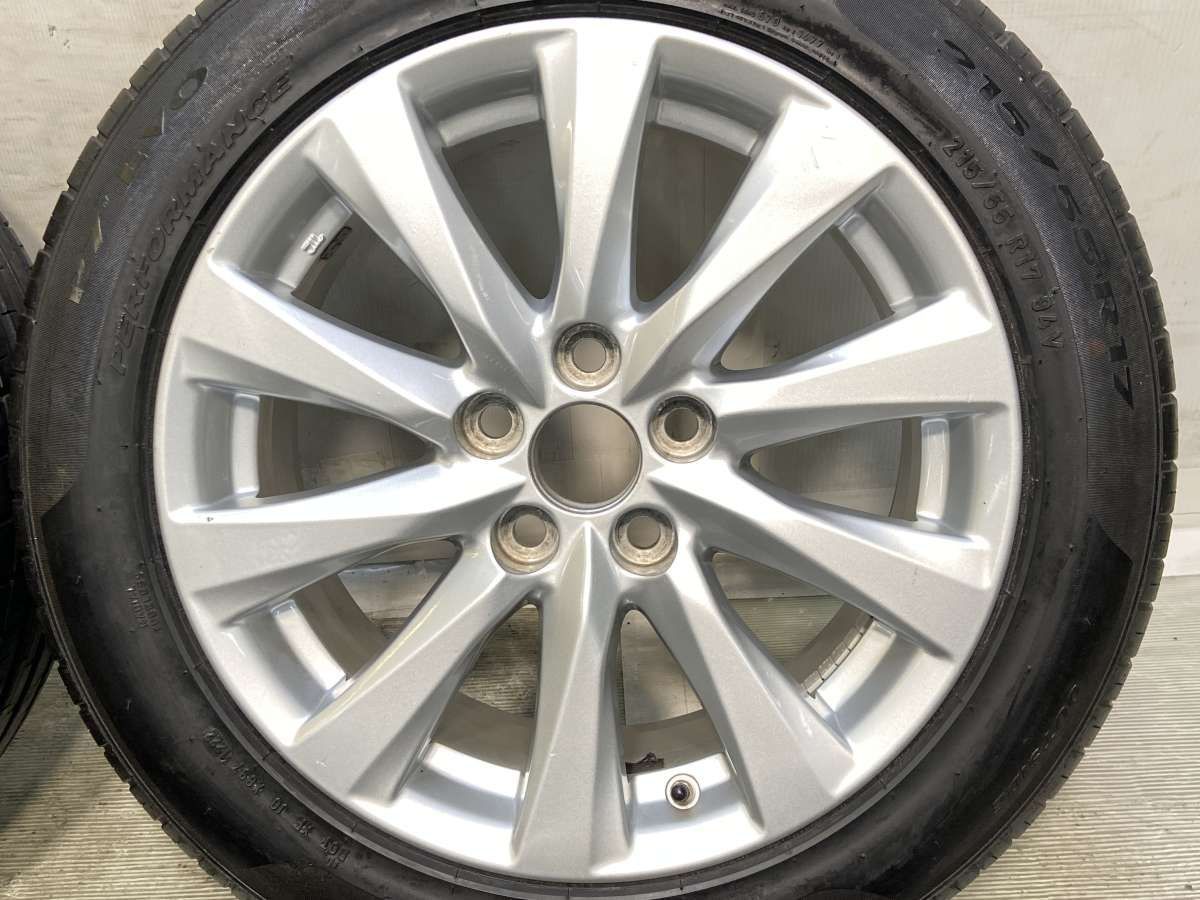 215/55R17 ピレリ P7 EVO トヨタ純正 17x7.5 45 114.3-5穴 中古タイヤ 