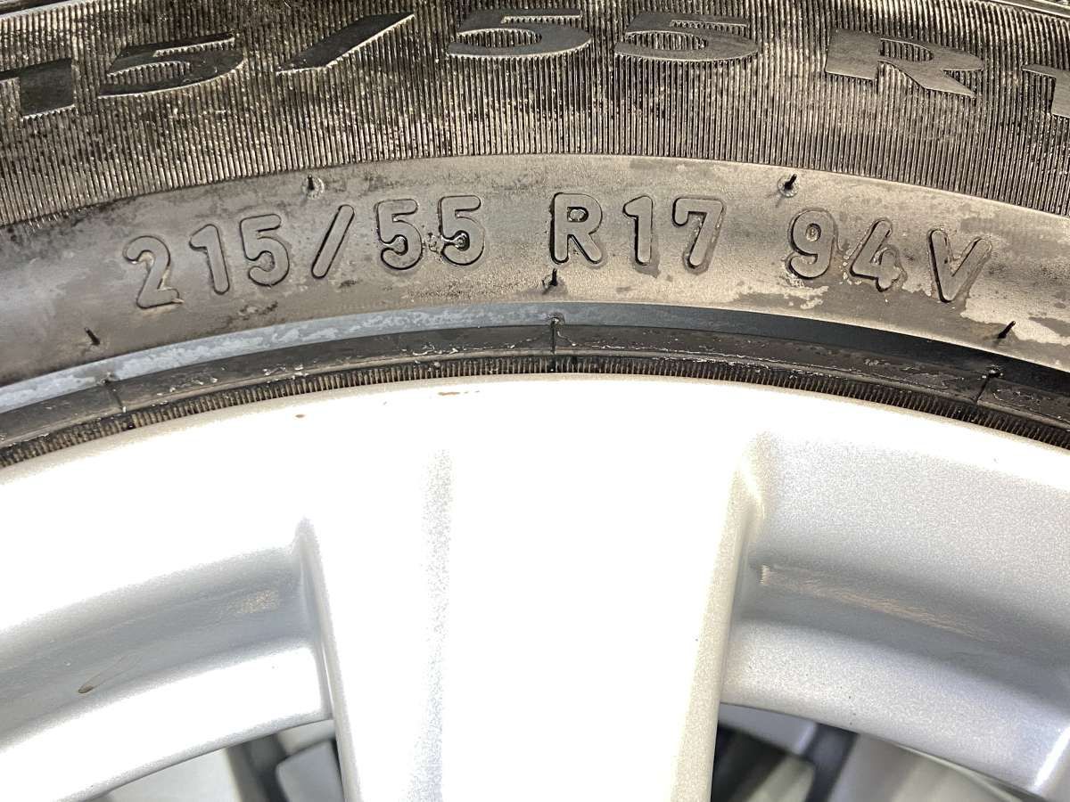 215/55R17 ピレリ P7 EVO トヨタ純正 17x7.5 45 114.3-5穴 中古タイヤ 