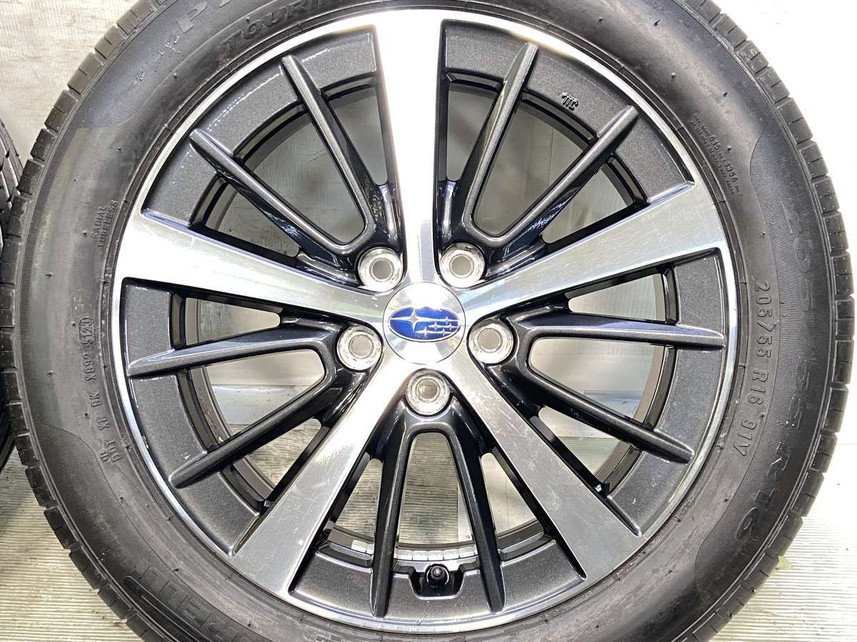 205/55R16 ピレリ P7 EVO スバル純正 16x6.5 55 100-5穴 中古タイヤ 
