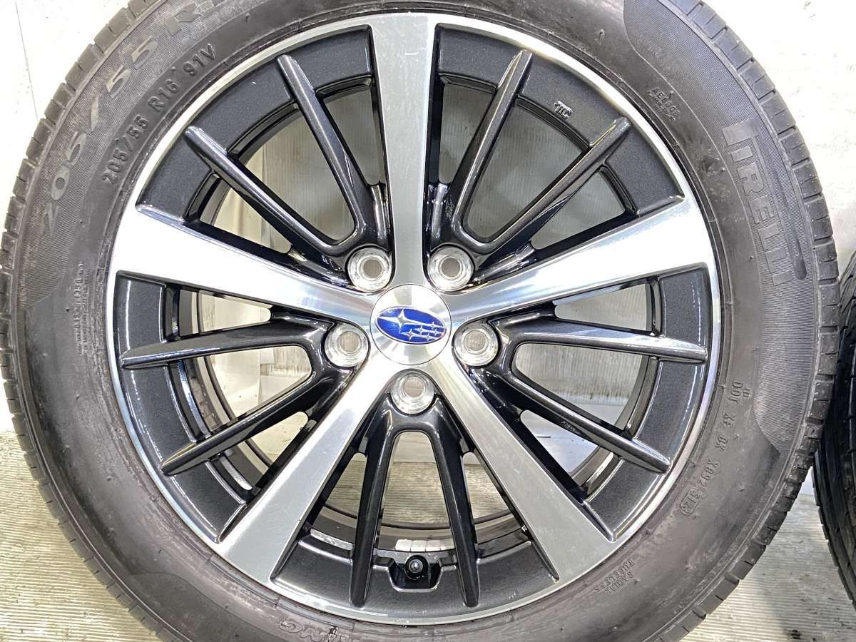 205/55R16 ピレリ P7 EVO スバル純正 16x6.5 55 100-5穴 中古タイヤ 