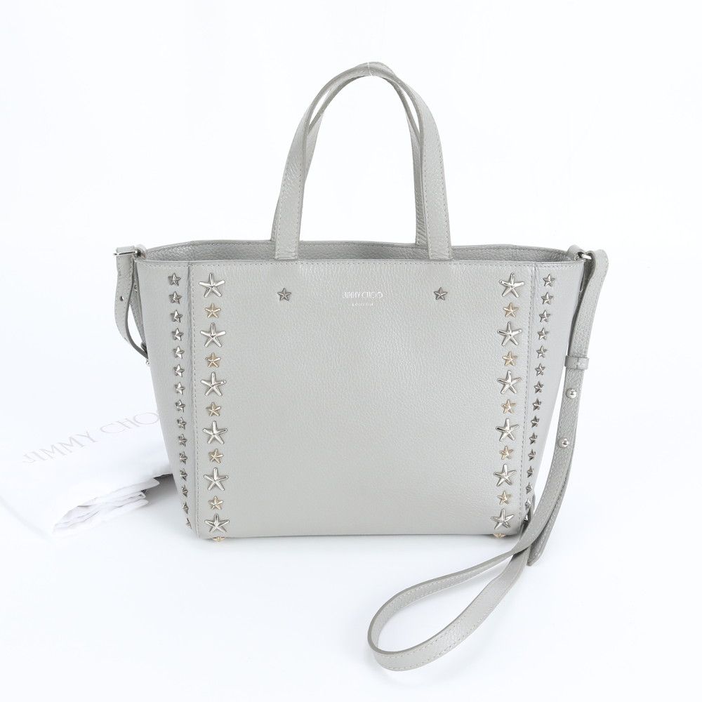 美品 ジミーチュウ ペガシ スター スタッズ レザー 2WAY ショルダー 
