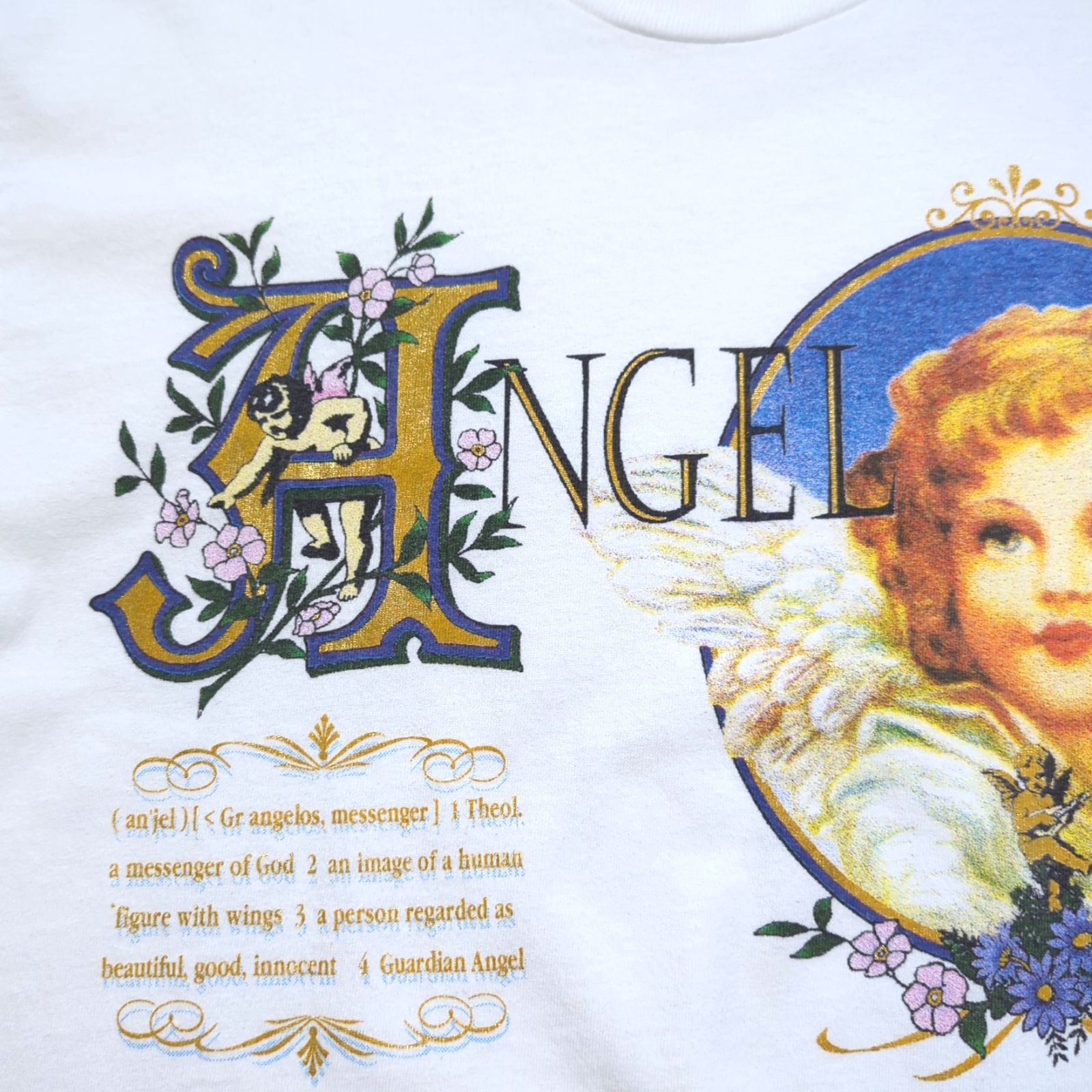 天使 エンジェル アート キリスト ジーザス メッセージ 90s Tシャツ