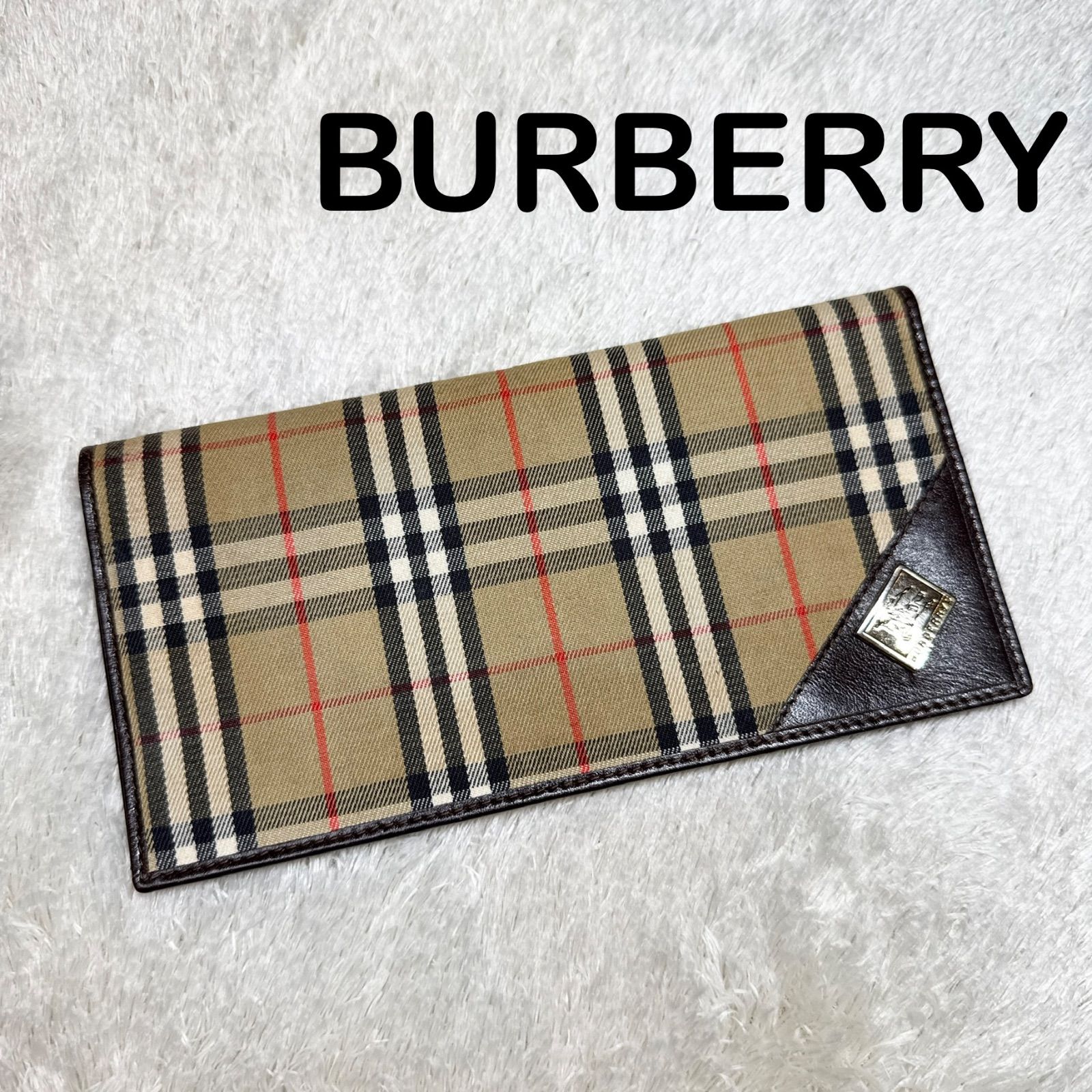 BURBERRY バーバリー 長財布 レザー ノバチェック ゴールドロゴ - メルカリ