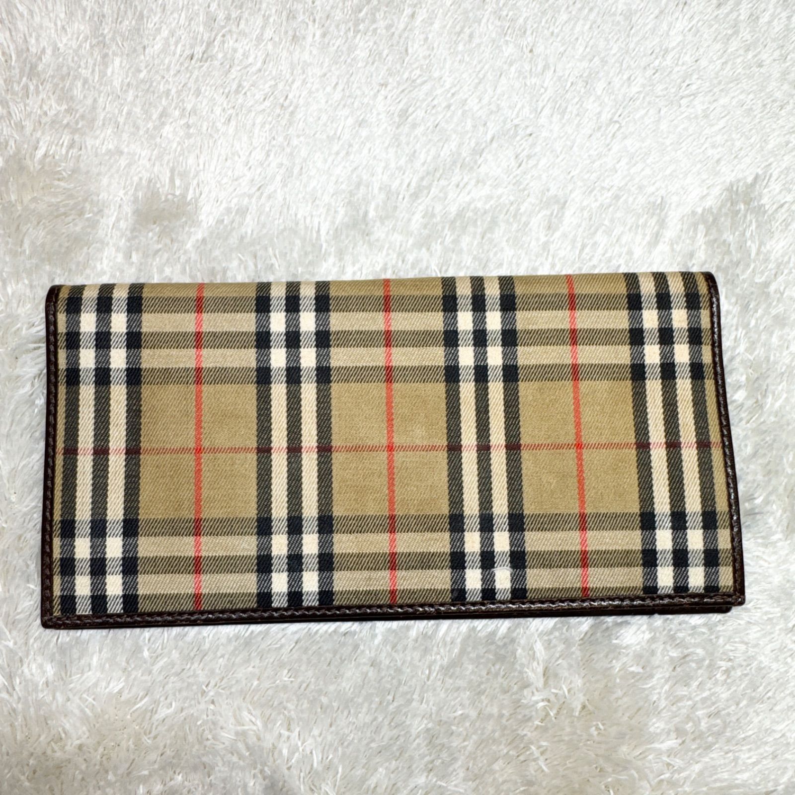 BURBERRY バーバリー 長財布 レザー ノバチェック ゴールドロゴ - メルカリ