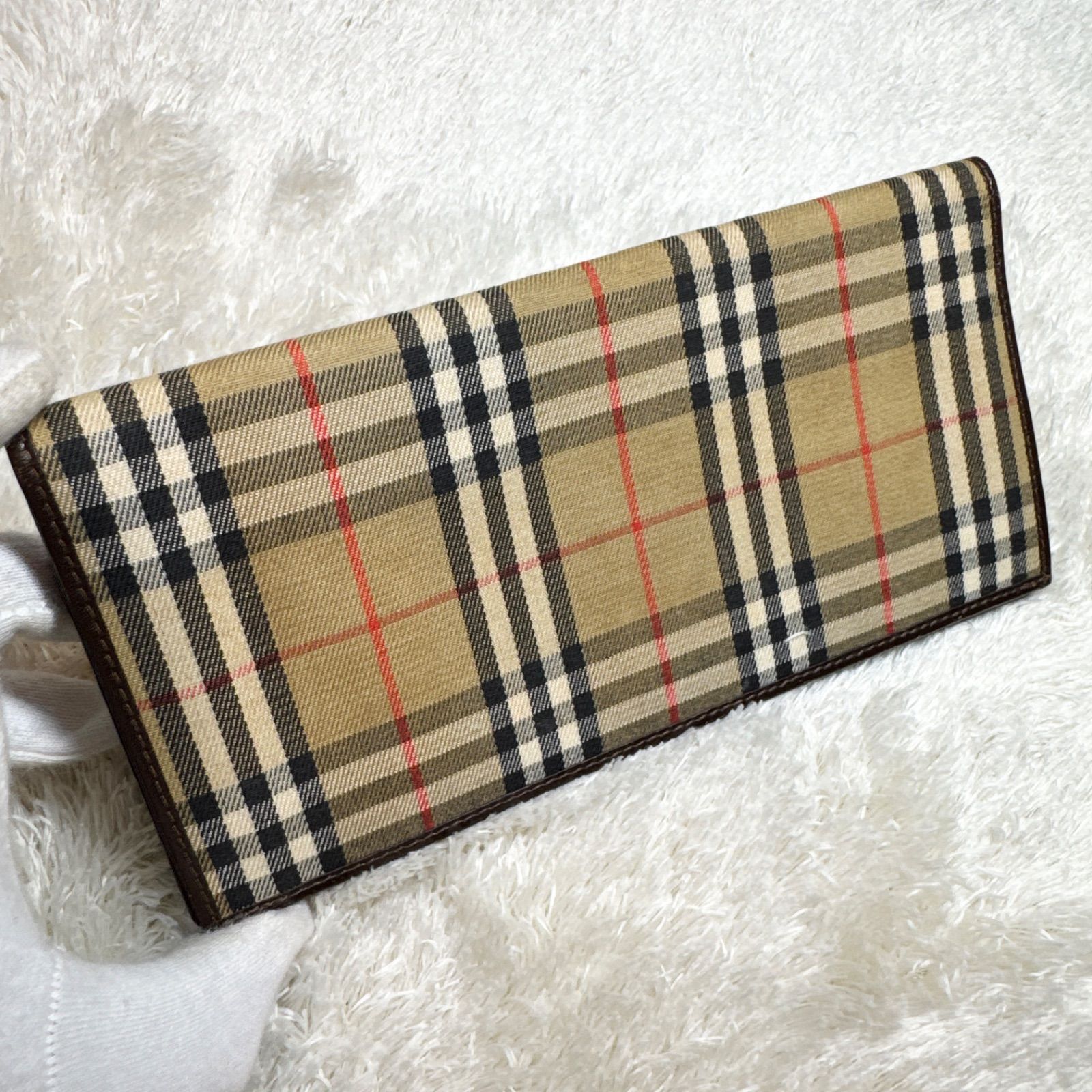 BURBERRY バーバリー 長財布 レザー ノバチェック ゴールドロゴ - メルカリ