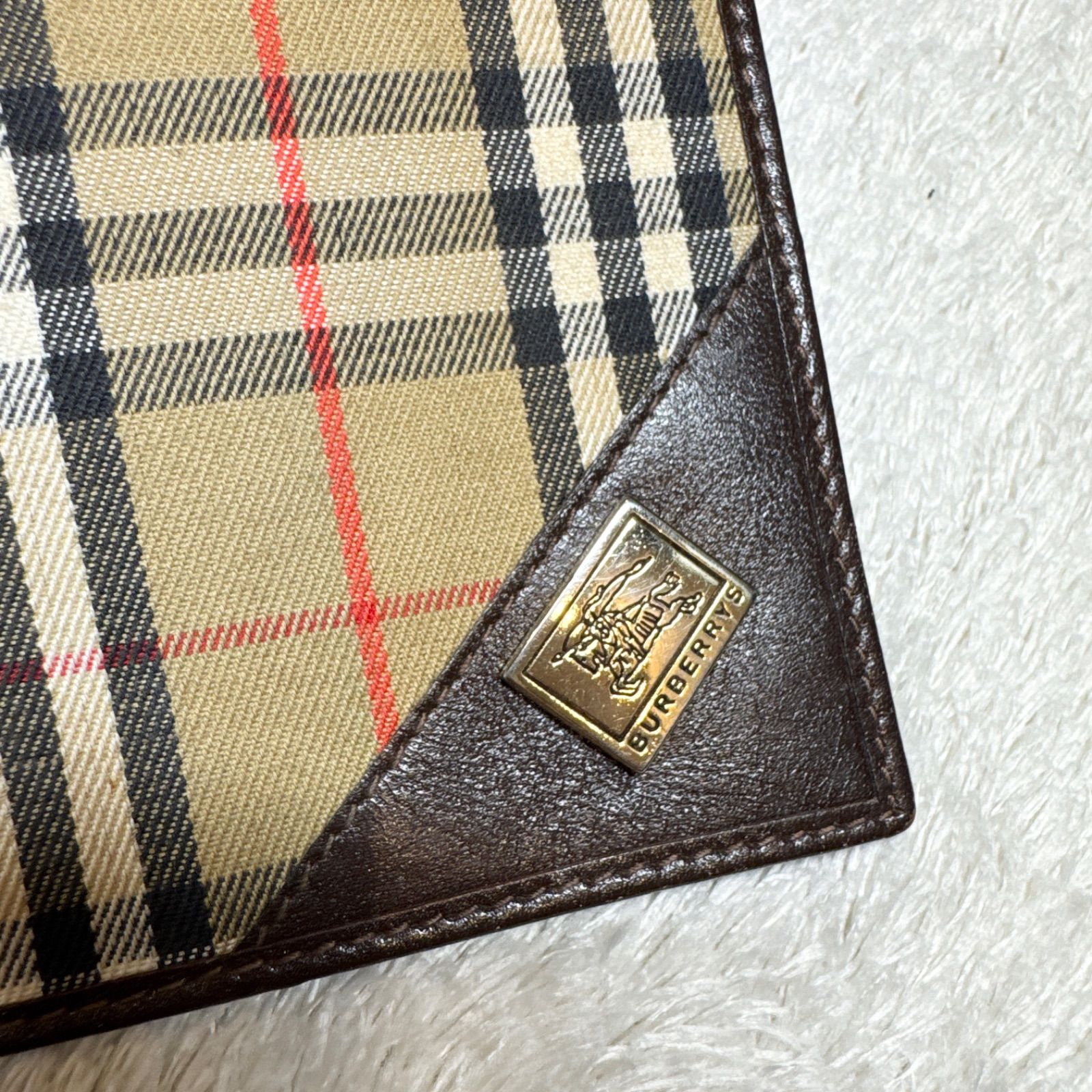 BURBERRY バーバリー 長財布 レザー ノバチェック ゴールドロゴ - メルカリ