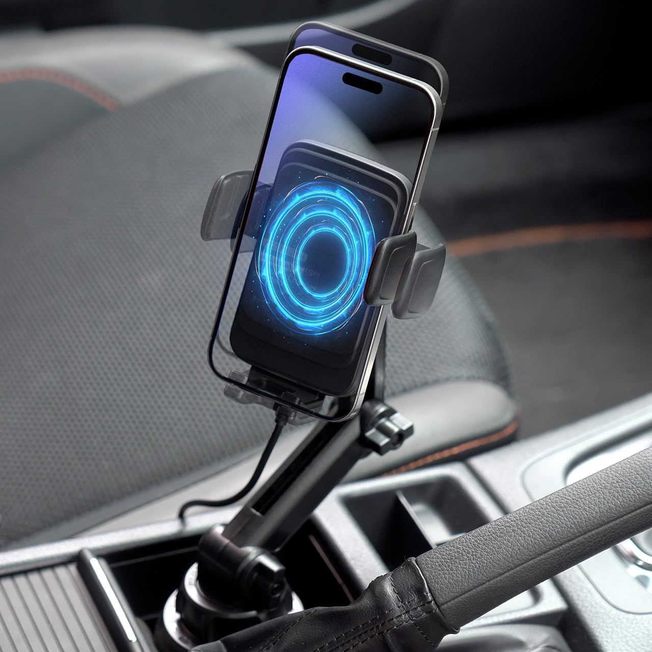 サンワダイレクト 車載ホルダー ワイヤレス充電 充電コイル自動検知 自動開閉 吸盤/ドリンクホルダー取付 最大15W 急速充電 スマホホルダー 車 充電 200-CAR101