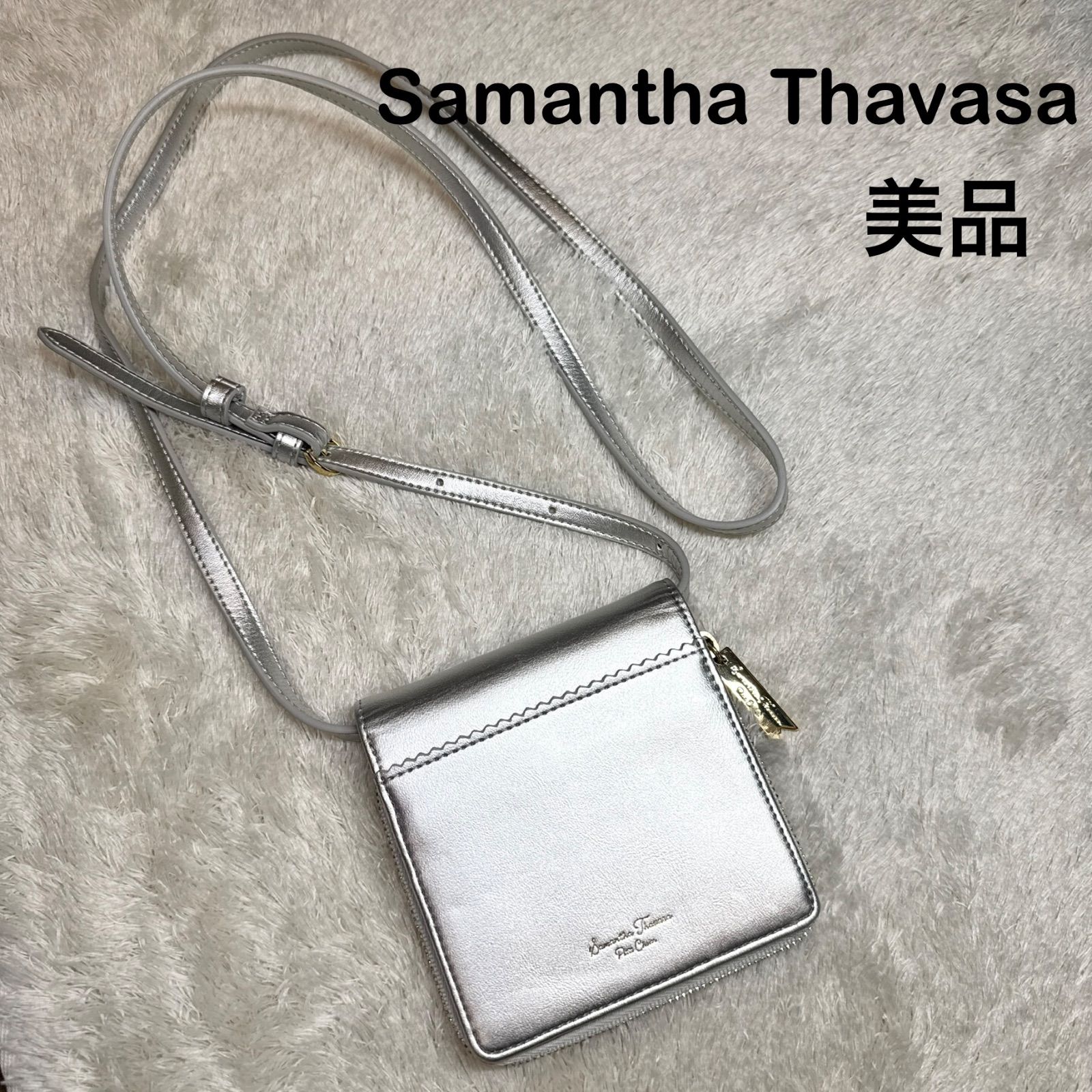 美品】Samantha Thavasa サマンサタバサ 二つ折り財布 ショルダー付き 