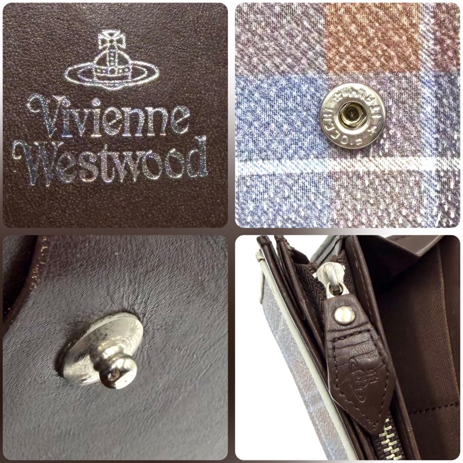 ヴィヴィアン ウエストウッド Vivienne Westwood チェック柄 長財布 お 