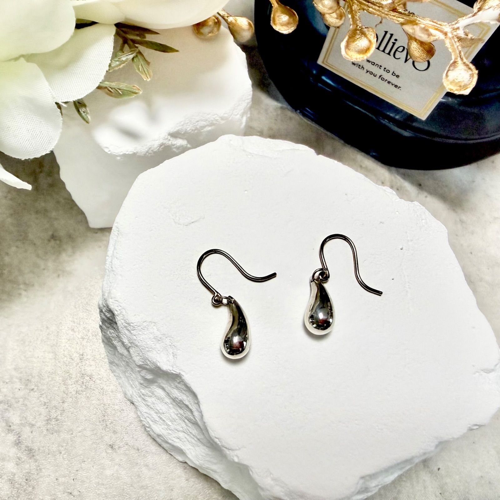 新品仕上済 Tiffany&Co. ティファニー ティアドロップ ピアス シルバー