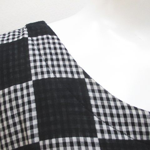 マジョマジョ MajoMajo チェック柄 半袖 ワンピース ロング丈 M-L 黒系 