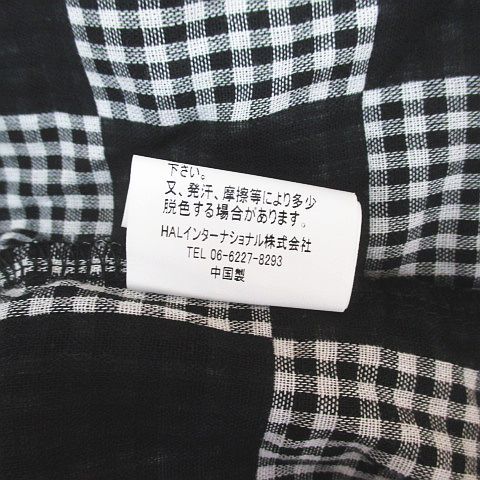 マジョマジョ MajoMajo チェック柄 半袖 ワンピース ロング丈 M-L 黒系 