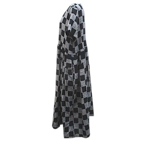 マジョマジョ MajoMajo チェック柄 半袖 ワンピース ロング丈 M-L 黒系 