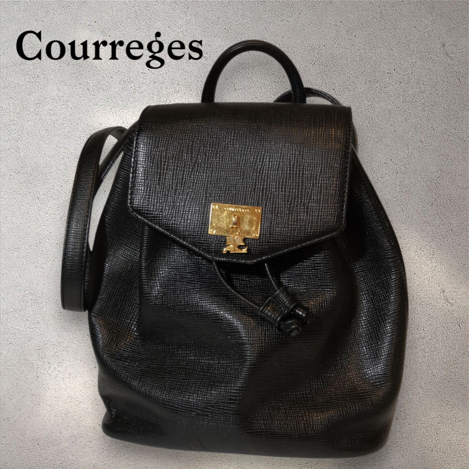 Courreges クレージュ リュック ビンテージ ブラック 希少 courreges 