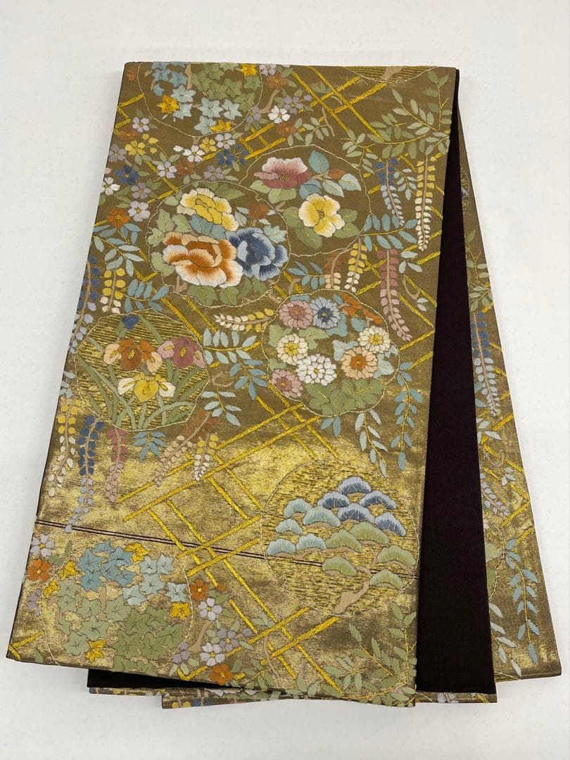 蘇州刺繍 袋帯 四季の花々 正絹 六通 D531 - メルカリ