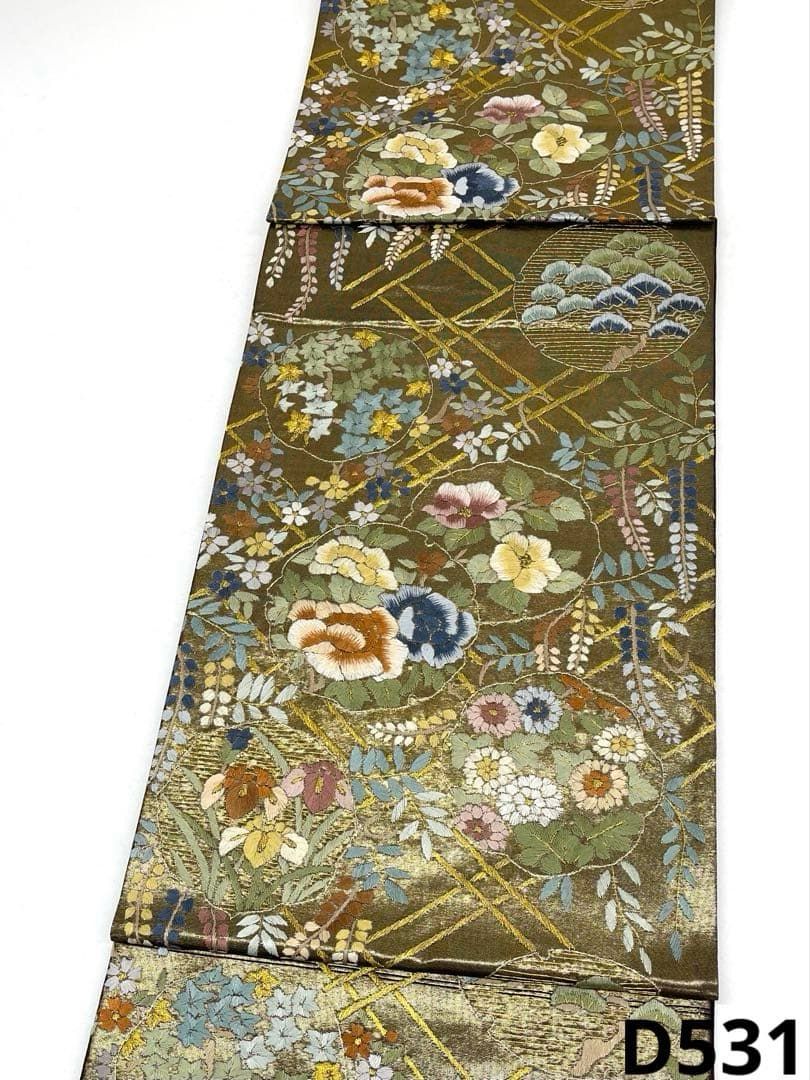 蘇州刺繍 袋帯 四季の花々 正絹 六通 D531 - メルカリ