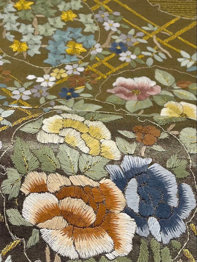 蘇州刺繍 袋帯 四季の花々 正絹 六通 D531 - メルカリ