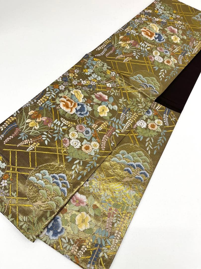 蘇州刺繍 袋帯 四季の花々 正絹 六通 D531 - メルカリ
