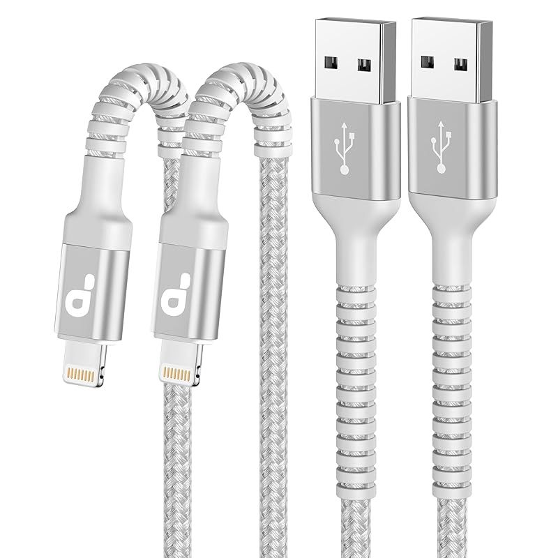 [Brand New] iPhone Charging Cable, 2M, Set of 2, iPhone Lightning Cable, MFi Certified, Fast Charging, Ultra Durable USB Charger, Super Durable, Apple iPhone 14 13 12 11 Pro Max XS XR X 7 6 5 Plus i0