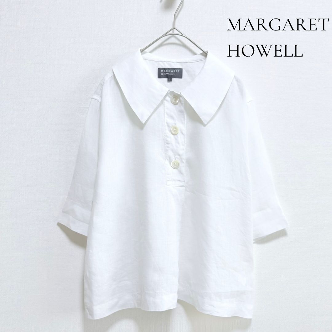 ◇美品◇ MARGARET HOWELL 24SS LINEN VOILE リネン ブラウス プル