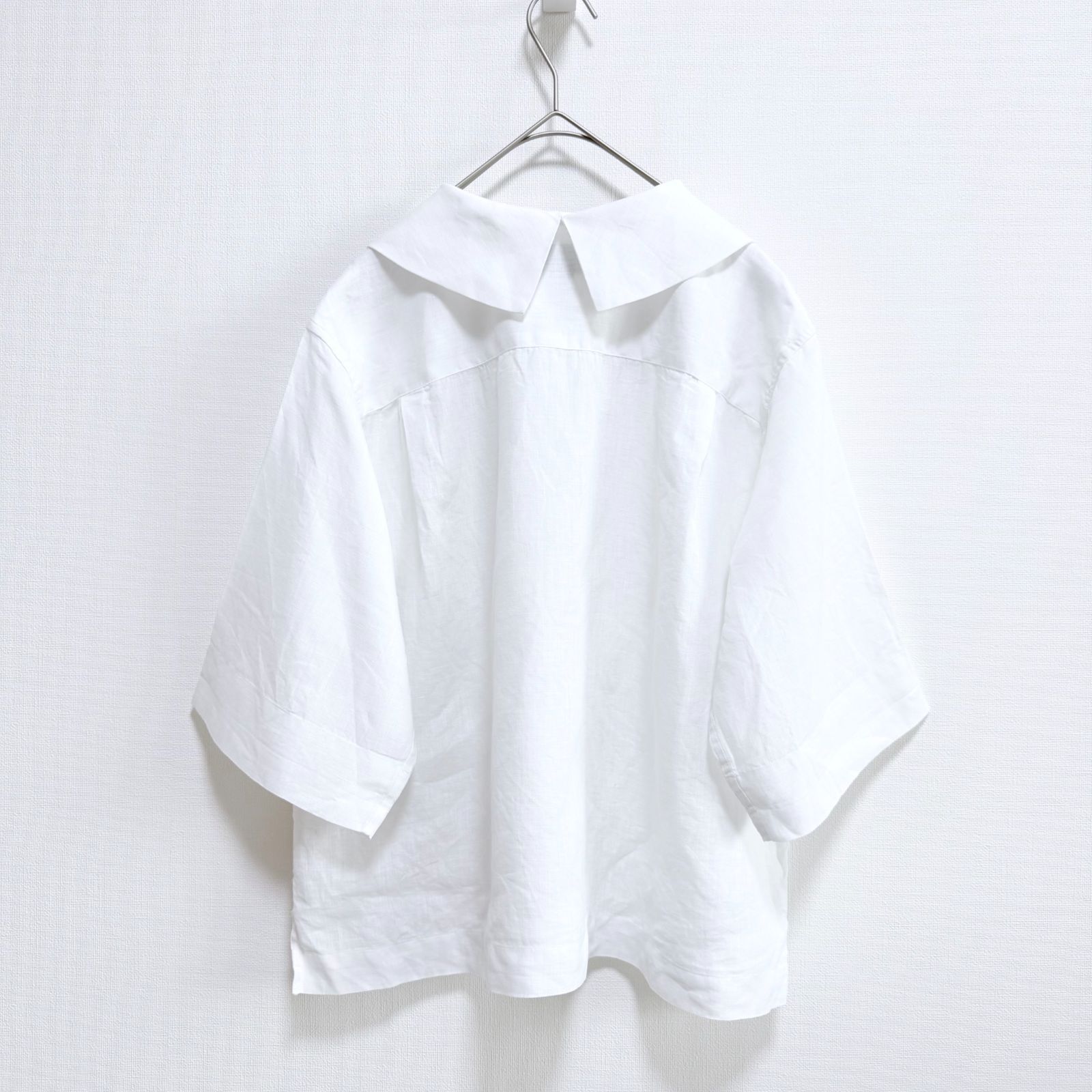 極美品　マーガレットハウエル　24ss リネンシャツ　プルオーバー　ホワイト　2 ◇美品◇ MARGARET HOWELL 24SS LINEN VOILE リネン ブラウス プル