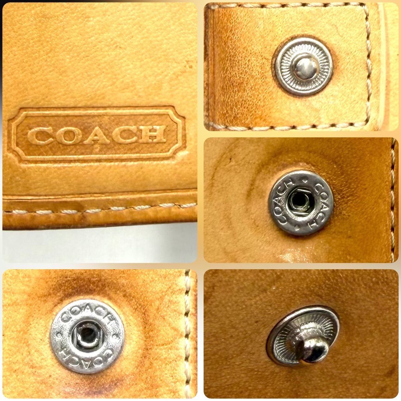 コーチ COACH シグネチャー 二つ折り財布 お札入れ シルバー金具 男女 