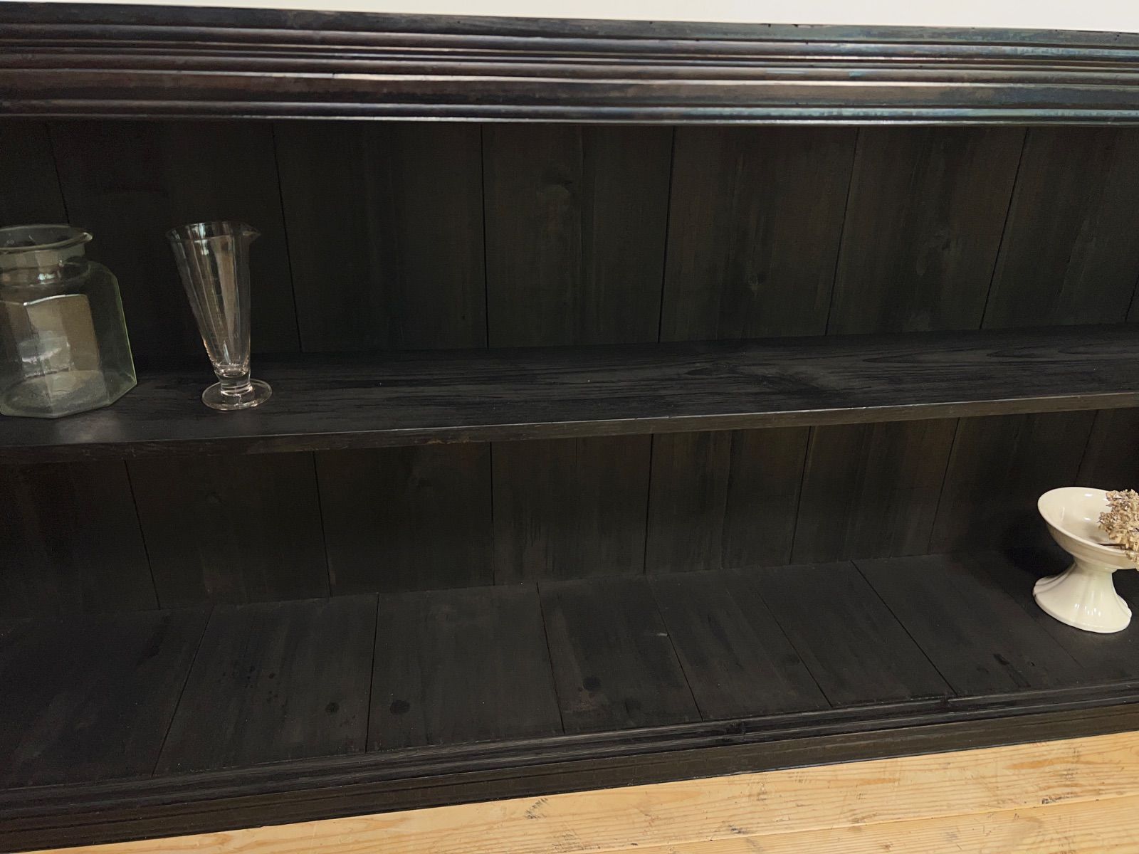 水屋箪笥 大型 棚 木製 ディスプレイ棚 横幅約182.5㎝ 古道具 古家具