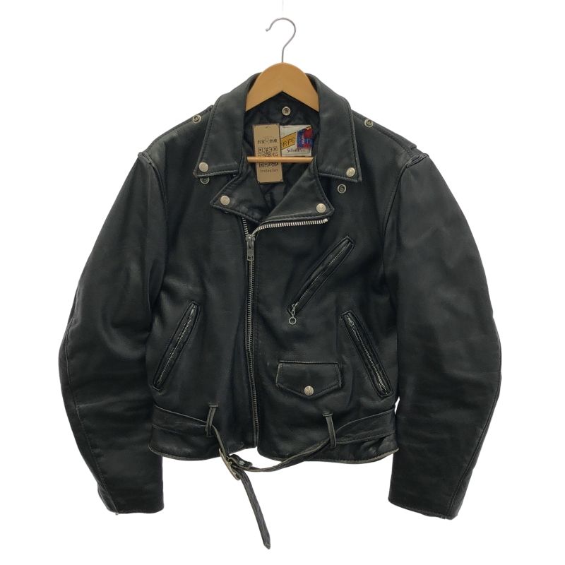 中古】SCHOTT ダブルライダース 618 サイズ38 ブラック ショット 中古】SCHOTT ダブルライダース 618 サイズ38 ブラック ショット