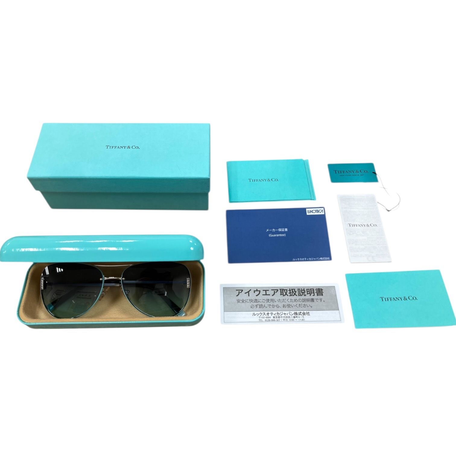 美品】TIFFANY&Co. ティファニー Tパイロット サングラス TF3066 6001 
