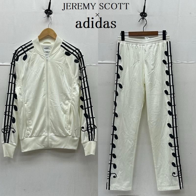 ジェレミースコット アディダス 音符 レア 希少 派手 白トラックパンツ XS ジェレミースコット adidas トラック ジャケット ジャージ パンツ