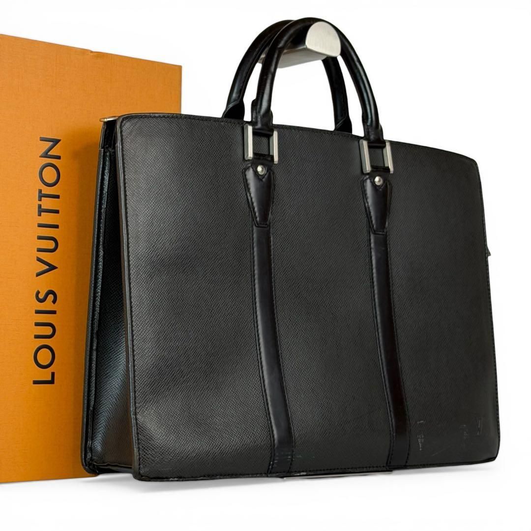 Louis Vuitton タイガ ビジネスバッグ 黒 美品】ルイヴィトン タイガ ビジネスバッグ 黒 ブリーフケース 営業鞄