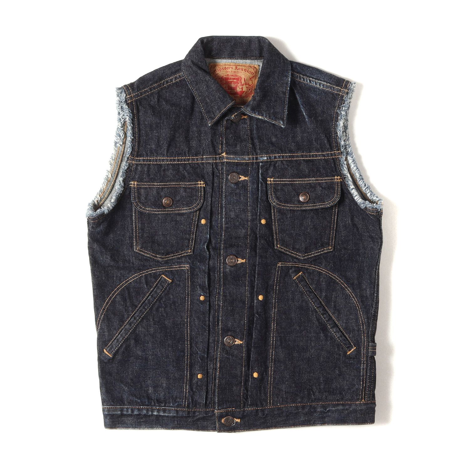 FREEWHEELERS フリーホイーラーズ ベスト インディゴ サイズ:34(XS