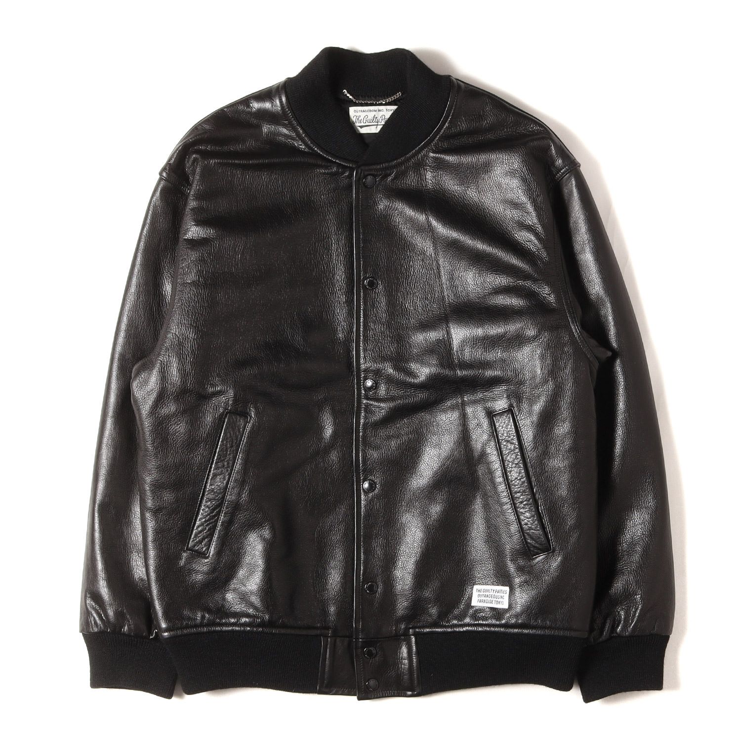 WACKO MARIA ワコマリア ジャケット ブラック 黒 サイズ:M | 23AW オールレザー バーシティジャケット / スタジャン(LEATHER VARSITY JACKET) | アウター ブルゾン 上着【メンズ】【中古】 WACKO MARIA ワコマリア ジャケット ブラック 黒 サイズ:M | 23AW