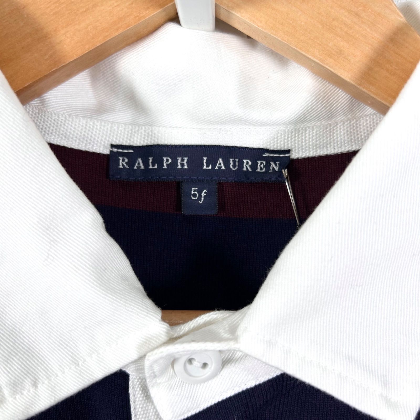 新品未使用 美品 RALPH LAUREN ラルフローレン ボーダー ロゴ刺繍 