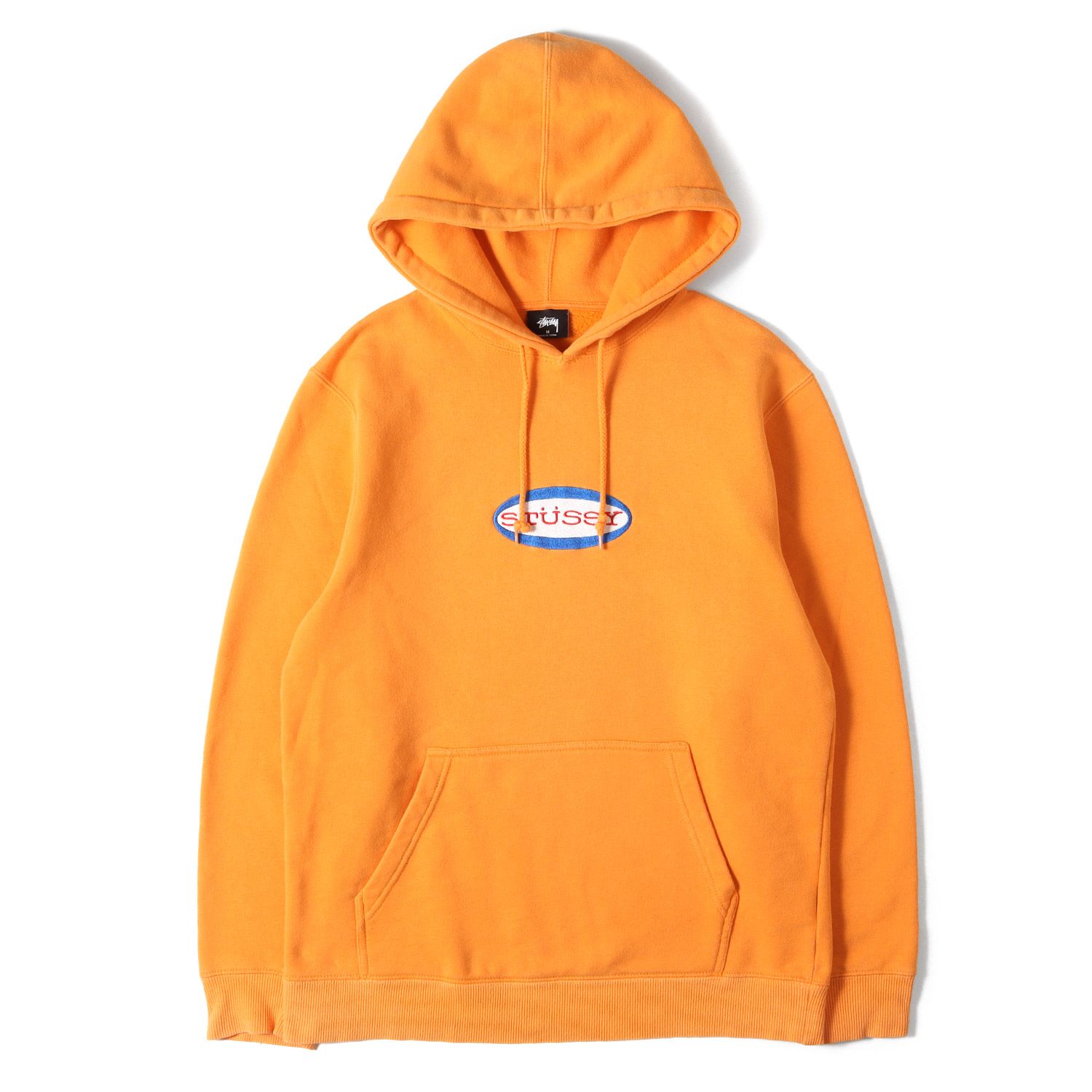 STUSSY ステューシー パーカー オレンジ サイズ:M | オーバルロゴ刺繍 
