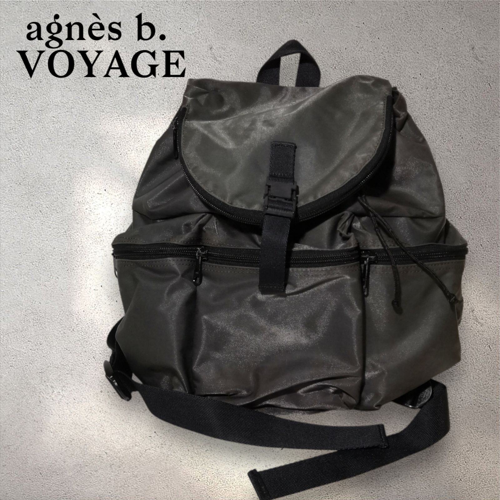 agnes b. VOYAGE アニエスベー ナイロン リュック カーキグリーン 