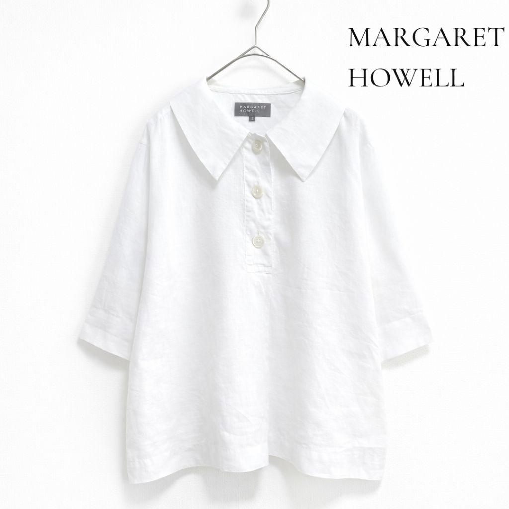 ◇美品◇ MARGARET HOWELL 24SS LINEN VOILE リネン ブラウス プル