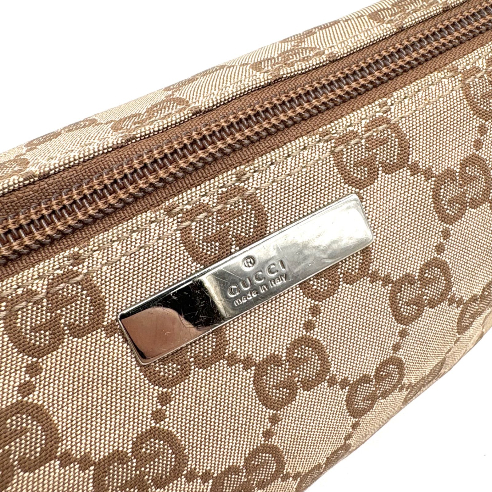 GUCCI グッチ GGキャンバス SV金具 アクセサリーポーチ ハンドバッグ 