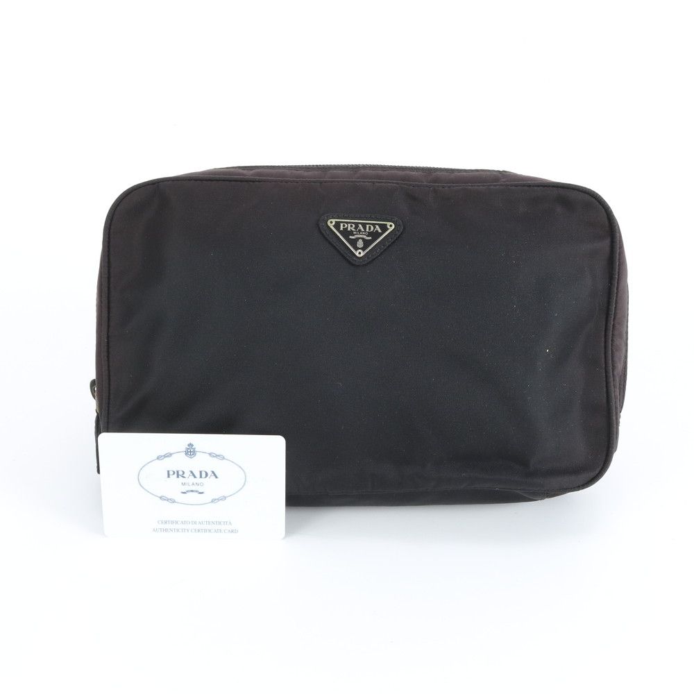 美品　PRADA プラダ トライアングル ポーチ テスート ギャランティカード 美品 プラダ ギャランティカード付 テスート ナイロン トライアングル