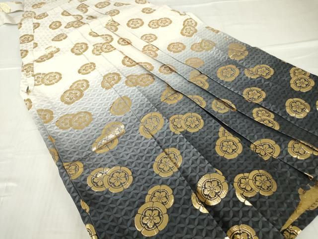 平和屋着物●男性　行灯袴　吉祥花文　暈し染め　舞台衣装　金糸　洗える着物　DABC3540az