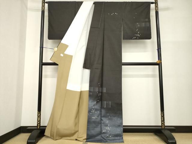 平和屋着物●本場大島紬　染大島　訪問着　花画廊　舞桜　織の彩華　証紙付き　正絹　逸品　未使用　AABH2610ck 平和屋着物○本場大島紬 染大島 訪問着 花画廊 舞桜 織の彩華 証紙付き