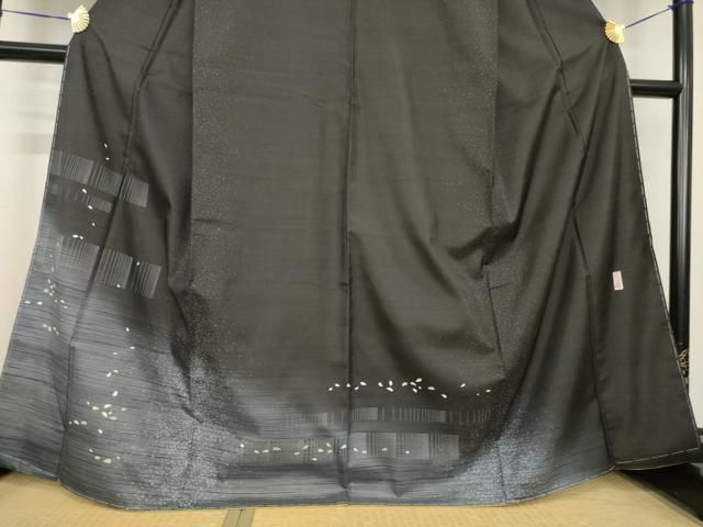 平和屋着物●本場大島紬　染大島　訪問着　花画廊　舞桜　織の彩華　証紙付き　正絹　逸品　未使用　AABH2610ck 平和屋着物○本場大島紬 染大島 訪問着 花画廊 舞桜 織の彩華 証紙付き