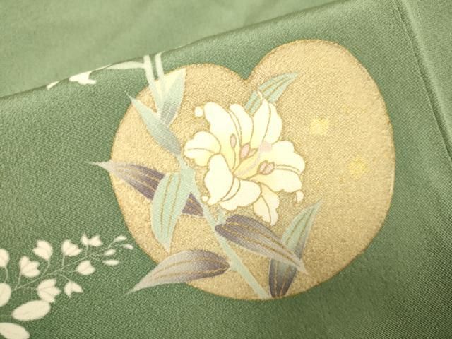 平和屋着物●訪問着　草花文　鷺　金彩　正絹　逸品　DABD6101du 平和屋着物○訪問着 草花文 鷺 金彩 正絹 逸品 DABD6101du - メルカリ