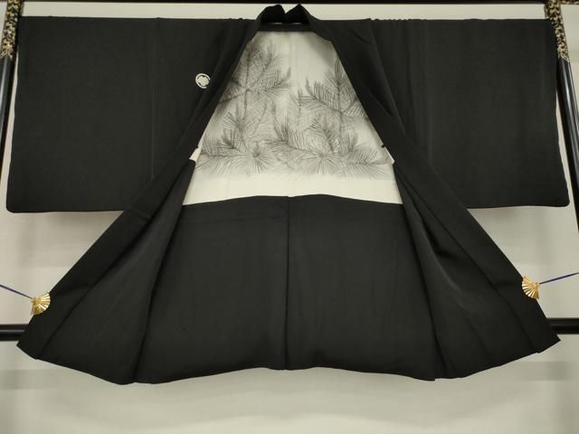 平和屋着物●男性　黒紋付・羽織セット　正絹　逸品　AABH2630ck メンズ 平和屋着物○男性 黒紋付・羽織セット 正絹 逸品 AABH2630ck