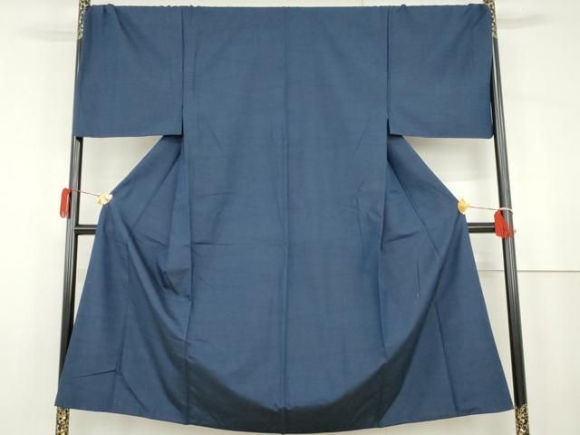 平和屋着物●男性　紬　色無地　瑠璃色　キングサイズ　正絹　逸品　AABG9977cs 平和屋着物○男性 紬 色無地 瑠璃色 キングサイズ 正絹 逸品 AABG9977cs