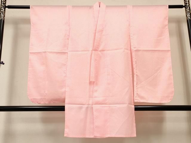 平和屋着物[]女の子　子供　長襦袢　単衣　鹿の子文様　半衿刺繍　洗える着物　DABC5255ma
