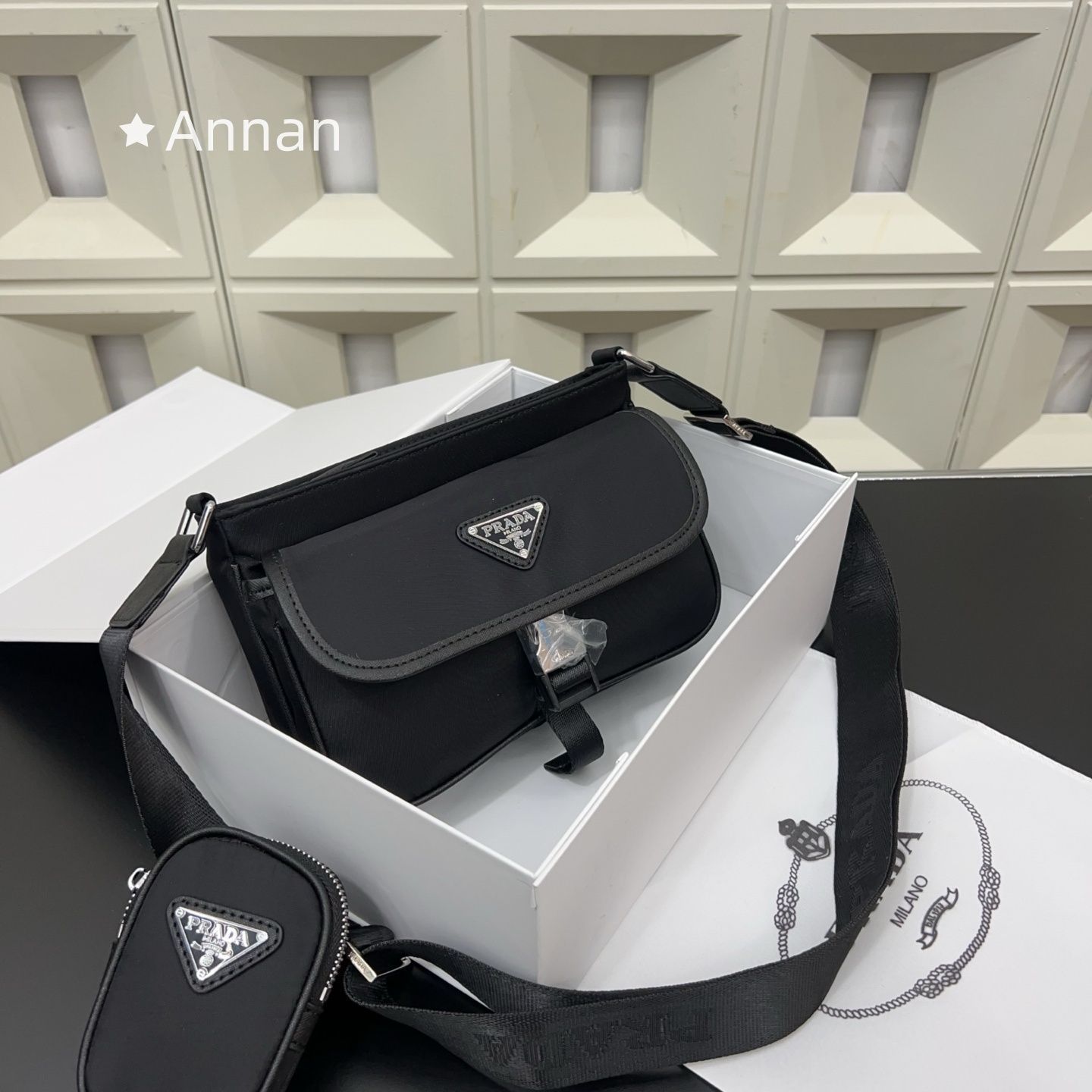 PRADA バック ○超美品○PRADA プラダ○メンズ○ポコノ ナイロン○ミニ ショルダー